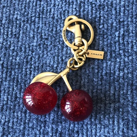 Coach Glittering Red Cherry Keychain - Picture 4 of 4